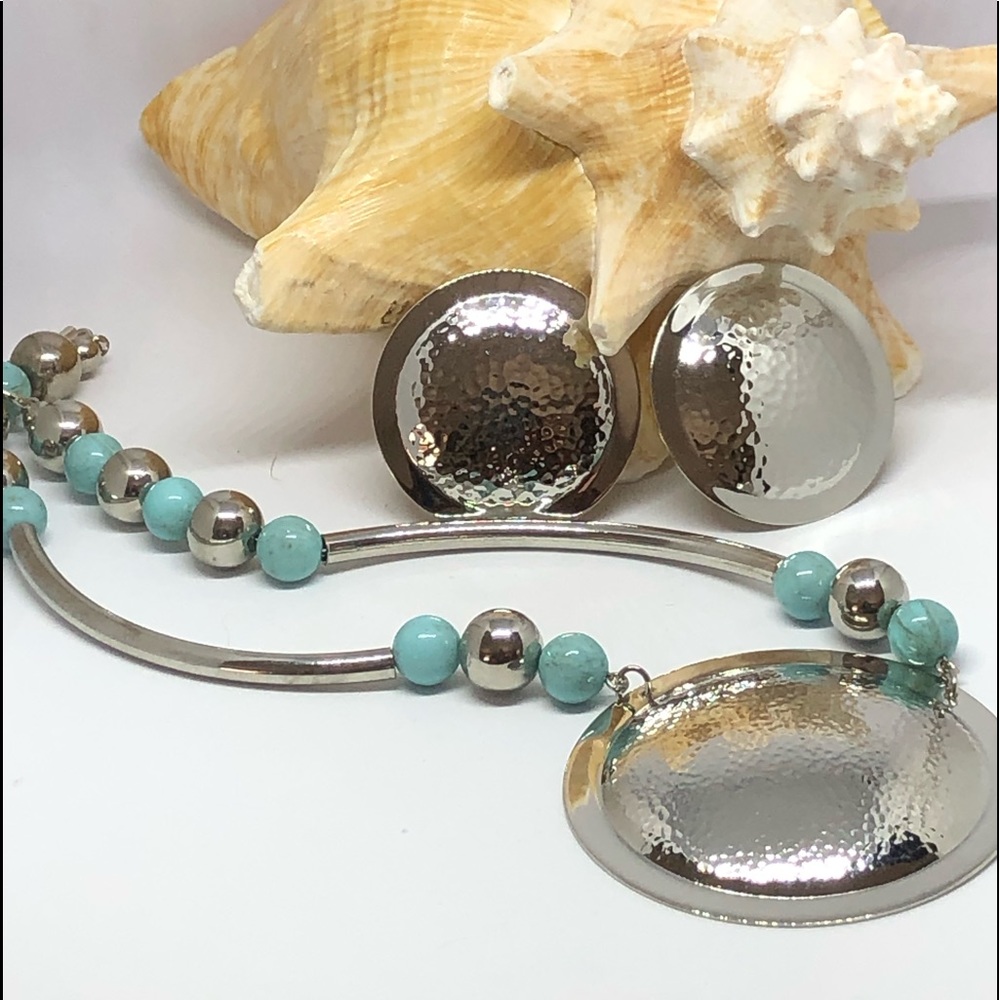 Beachy Blue Necklace & Earring Set